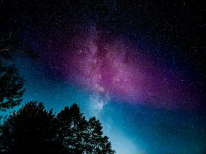 Aurora in the Milky Way, Skogman Lake, Minnesota